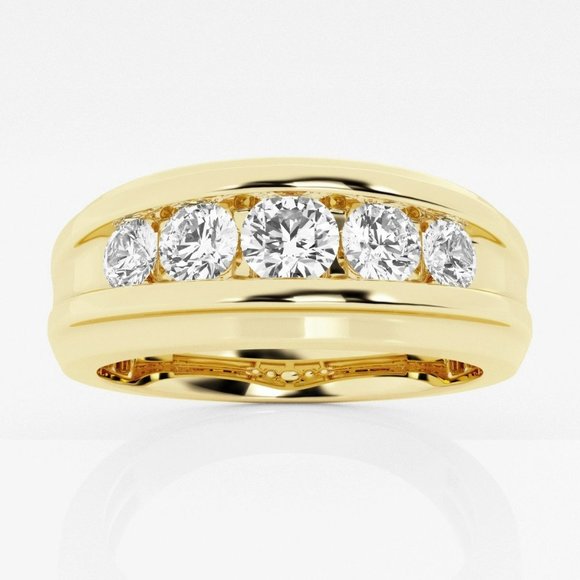 3 CTW Round Lab Grown Diamond Men's Channel Set Wedding Band - Picture 3 of 4